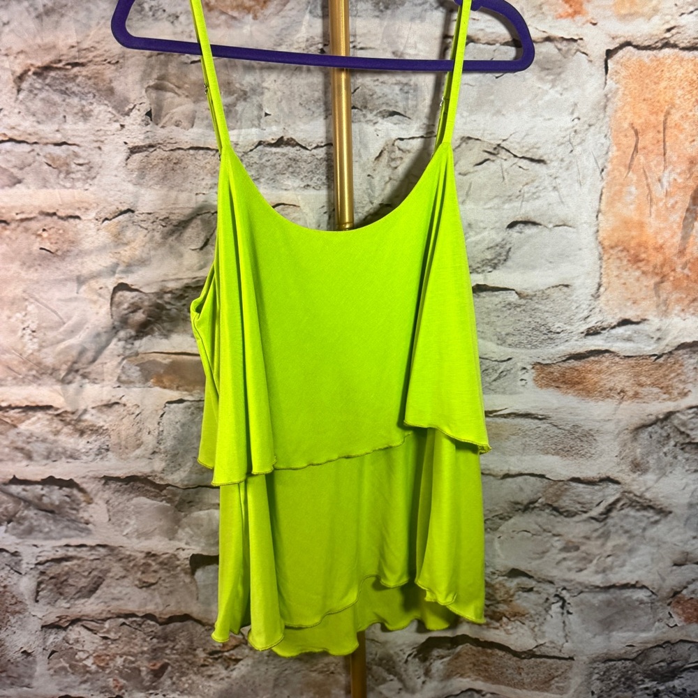 white birch Neon Lime Tiered Flowy Cami Top